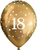 Age 18 Latex Balloon Gold Sparkle - 6 Pack