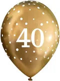 Age 40 Latex Balloon Gold Sparkle - 6 Pack