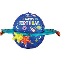 Happy Birthday Planet Supershape Foil Balloon