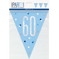 Happy 60th Birthday Glitz Blue Bunting