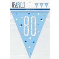 Happy 80th Birthday Glitz Blue Bunting