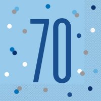 70 Glitz Blue Napkins 16pkt