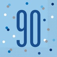 90 Glitz Blue Napkins 16pkt