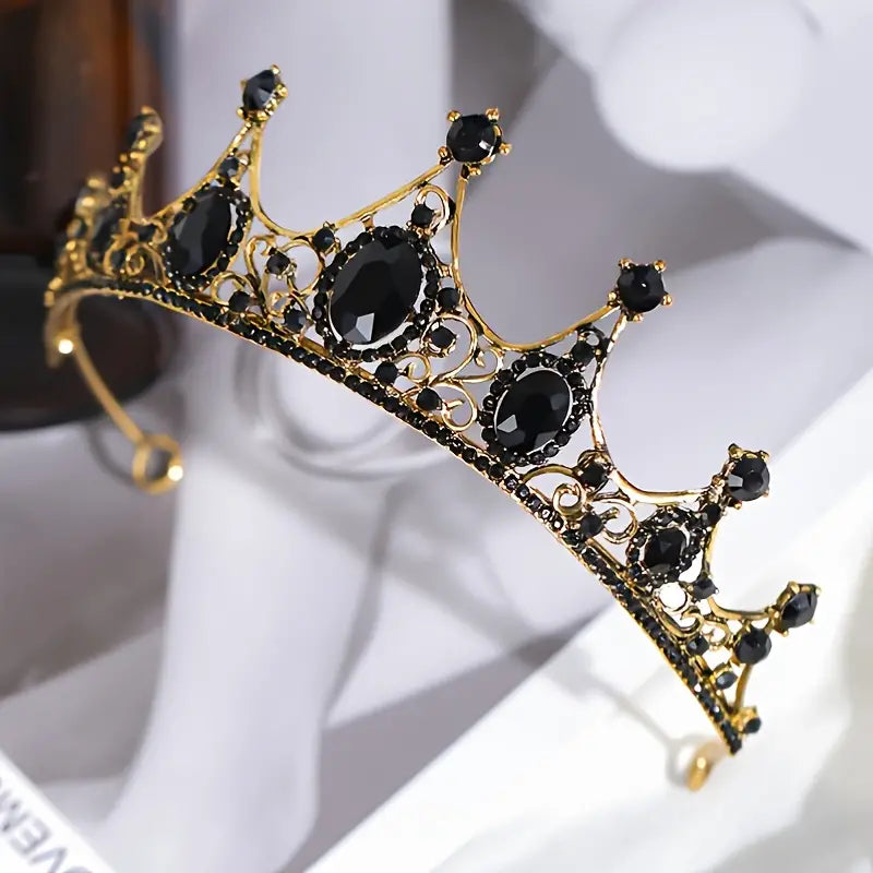 Metal Tiara Deluxe Black and Gold