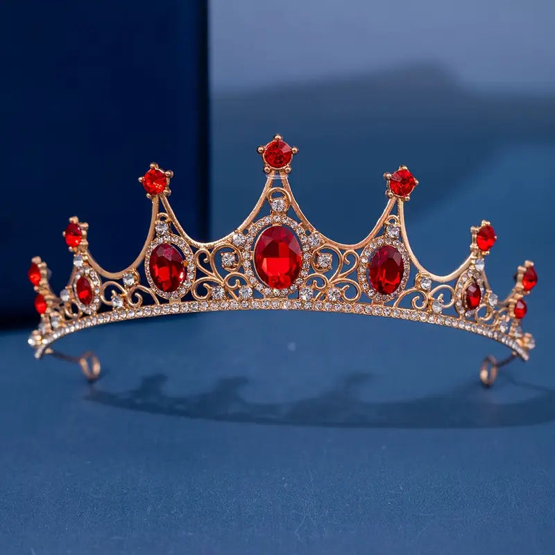 Metal Tiara Deluxe Red and Gold