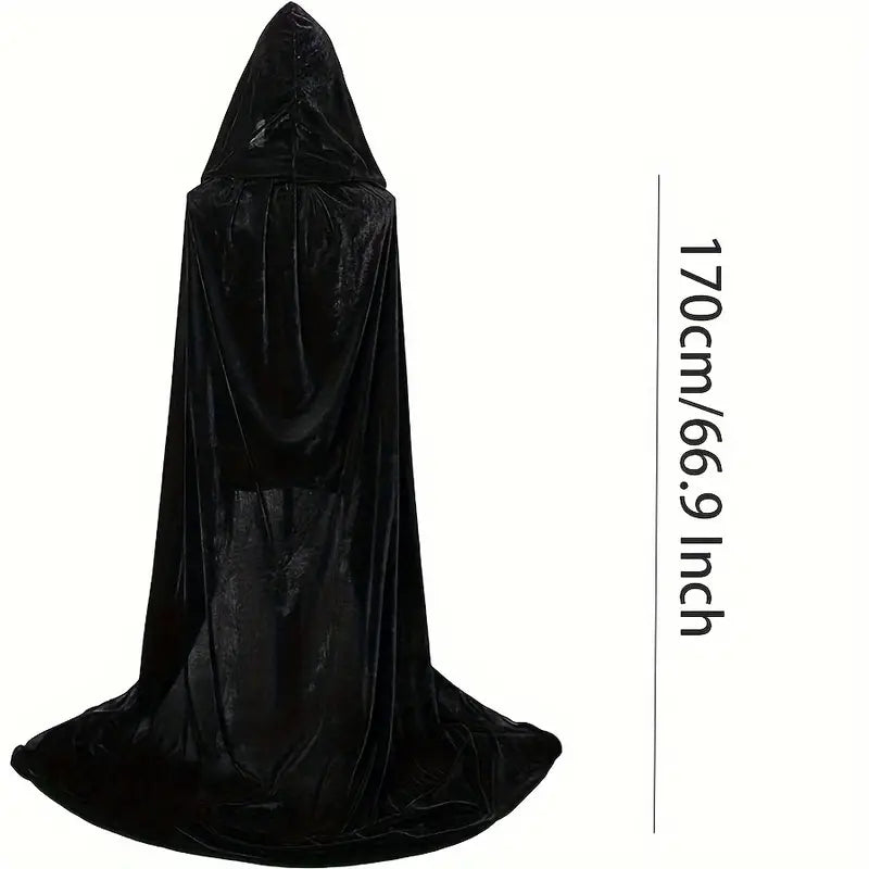 Adult Velvet Hooded Cape Black