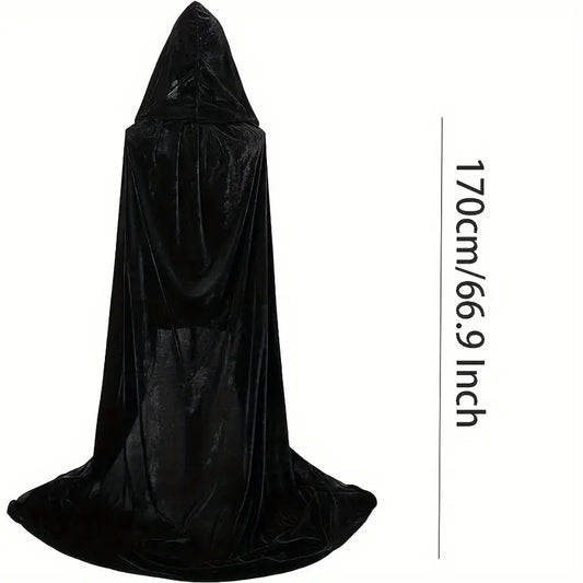 Adult Velvet Hooded Cape Black