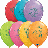 Dinosaur in Action Latex Balloons - 50 Pack (Available in Singles)