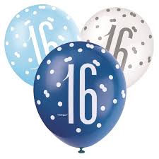 Age 16 Latex Balloon Dots - 6 Pack