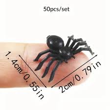 Mini Plastic Black Spider 20pkt