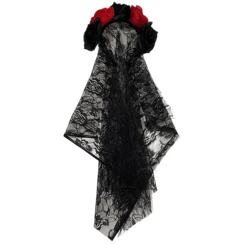Day of the Dead Red Rose Headband