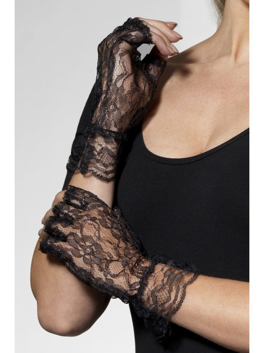 Short Lace Fingerless Gloves