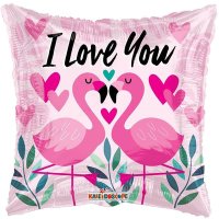 I Love You Flamingos 18" Foil Balloon