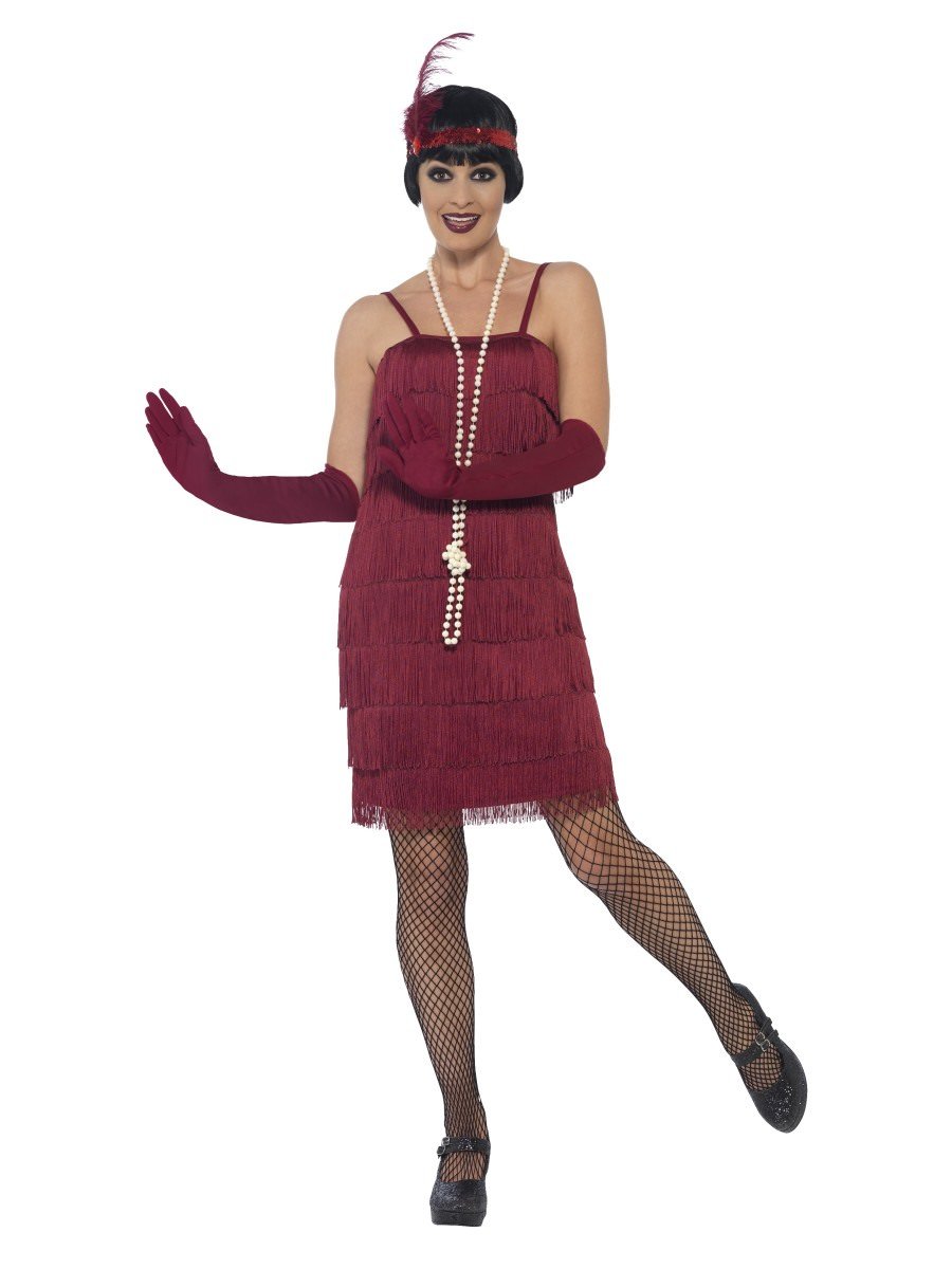Flapper Burgundy Short Costume