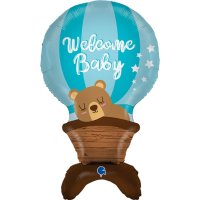 Baby Girl/ Boy Teddy Stand Up Airfilled Supershape Foil Balloon