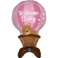 Baby Girl/ Boy Teddy Stand Up Airfilled Supershape Foil Balloon