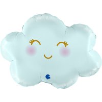 Happy Pink/ Blue Cloud Supershape Foil Balloon