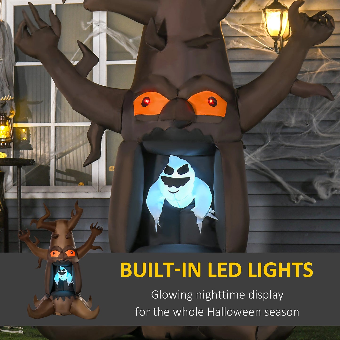 8ft Light-up Air-blown Inflatable Tree and Ghost Decoration