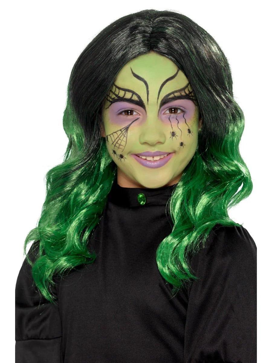 Black and Green Witch Wig Child