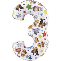 Giant Foil Paw Patrol Number Balloon - 3 White