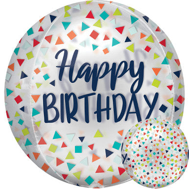 Happy Birthday Orbz Confetti Foil Balloon