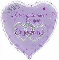 Happy Engagement Lilac 18" Foil Balloon