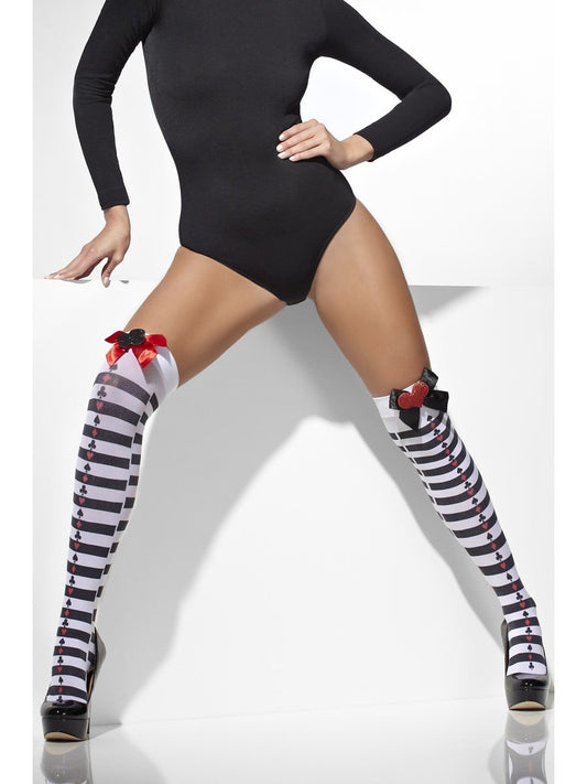 Card Bow Hold up Stockings