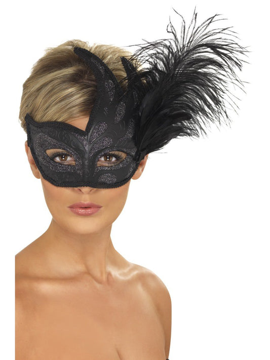 Ornate Colombina Feather Eyemask
