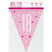 Happy 18th Birthday Glitz Pink Bunting