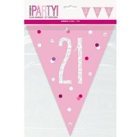 Happy 21st Birthday Glitz Pink Bunting