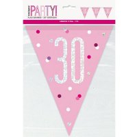 Happy 30th Birthday Glitz Pink Bunting