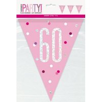 Happy 60th Birthday Glitz Pink Bunting