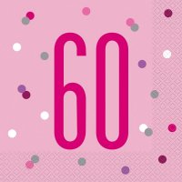 60 Glitz Pink Napkins 16pkt