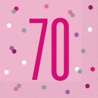 70 Glitz Pink Napkins 16pkt