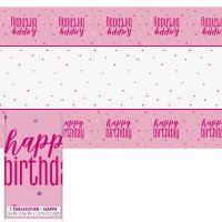 Happy Birthday Glitz Pink Tablecloth