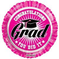 Congratulations Grad Pink 18" Foil Balloon