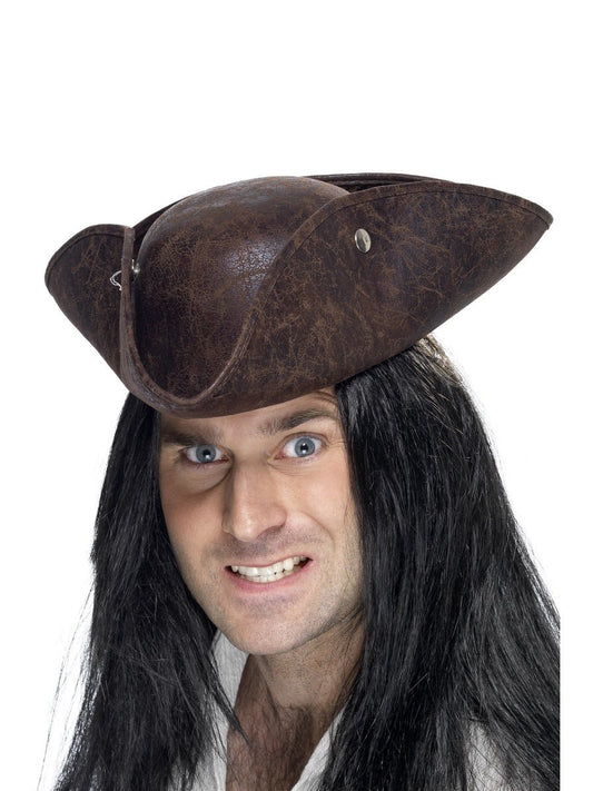 Pirate Hat Tricorn Brown