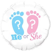 Gender Reveal Little Feet 18" Foil Balloon