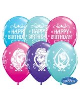 Happy Birthday Frozen Latex Balloons - 25 Pack (Available in Singles)
