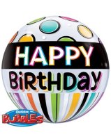 Happy Birthday Black Dots Bubble Foil Balloon
