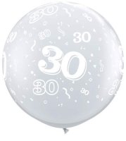 30 3ft Latex Balloon Clear - 2 Pack (also available in Singles)