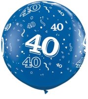 40 3ft Latex Balloon Blue - 2 Pack (also available in Singles)