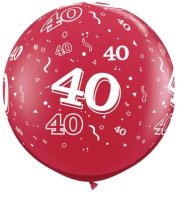 40 3ft Latex Balloon Red - 2 Pack (also available in Singles)