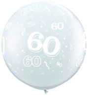60 3ft Latex Balloon Clear - 2 Pack (also available in Singles)