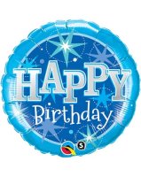 Happy Birthday Blue 36" Supershape Foil Balloon
