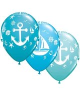 Nautical Boat Latex Balloons 25 Pack (also available in singles)