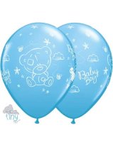 Baby Boy Tatty Teddy 11" Latex Balloons 25 Pack (also available in singles)