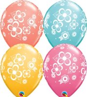 Pretty Flowers 11" Latex Balloons 25 Pack (also available in singles)