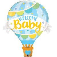 Welcome Baby Girl/ Boy Hot Air Balloon Supershape Foil Balloon