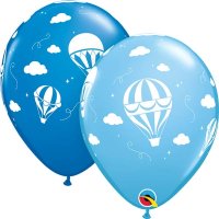 Hot Air Balloon Blue 11" Latex Balloons 25 Pack